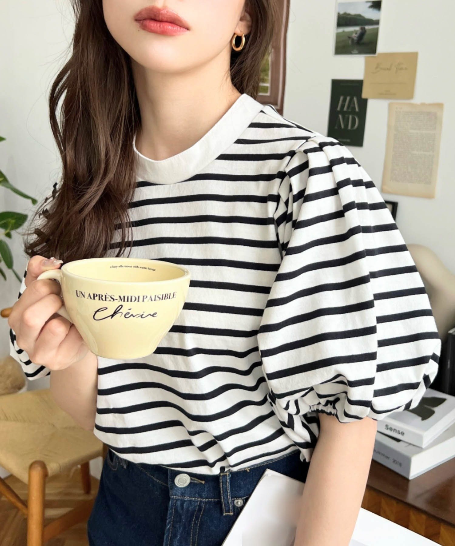 【モーメントプラス/moment+ / MEN】のバックリボンパフスリーブ半袖Tシャツ インテリア・キッズ・メンズ・レディースファッション・服の通販 founy(ファニー) 　ファッション　Fashion　メンズファッション　Fashion for Men　カットソー　Cut and Sewn Top　スタンド　Stand Collar, Upright Stand　スラックス　Slacks, Dress Pants　スリーブ　Sleeve, Long Sleeve / Short Sleeve　デニム　Denim, Jeans Material　トレンド　Trend, Trending Now　定番　Standard, Basic Item　バルーン　Balloon, Balloon Silhouette　ベーシック　Basic, Essential　ボーダー　Border, Stripe　半袖　Short Sleeve, Half Sleeve　マーメイド　Mermaid, Fishtail Silhouette　無地　Plain, Solid Color　リボン　Ribbon, Bow　再入荷　Restock / Back in Stock　プチプライス・低価格　Affordable / Budget Price　ブラック系その他|ID: prp329100004744379 ipo3291000000034291284