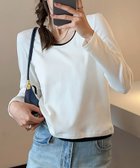 【アイモハ/aimoha】の【BANICO】配色ネックデザイン長袖トップス 人気、トレンドファッション・服の通販 founy(ファニー) ファッション Fashion レディースファッション Fashion for Women トップス・カットソー Cut & Sew Tops インナー Innerwear カーディガン Cardigan, Knitwear シンプル Simple, Minimal ジャケット Jacket, Outerwear スラックス Slacks, Dress Pants タイトスカート Pencil Skirt, Tight Skirt デニム Denim, Jeans Material フィット Fit, Slim Fit プリーツ Pleats, Pleated エレガント 上品 Elegant 軽量 Lightweight, Ultra Light 長袖 Long Sleeve, Full Sleeve thumbnail ホワイト|ID: prp329100004744407 ipo3291000000034291617