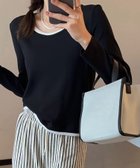 【アイモハ/aimoha】の【BANICO】配色ネックデザイン長袖トップス 人気、トレンドファッション・服の通販 founy(ファニー) ファッション Fashion レディースファッション Fashion for Women トップス・カットソー Cut & Sew Tops インナー Innerwear カーディガン Cardigan, Knitwear シンプル Simple, Minimal ジャケット Jacket, Outerwear スラックス Slacks, Dress Pants タイトスカート Pencil Skirt, Tight Skirt デニム Denim, Jeans Material フィット Fit, Slim Fit プリーツ Pleats, Pleated エレガント 上品 Elegant 軽量 Lightweight, Ultra Light 長袖 Long Sleeve, Full Sleeve thumbnail ブラック|ID: prp329100004744407 ipo3291000000034291620