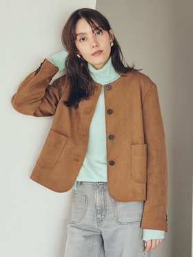 【ミラオーウェン/Mila Owen】のパッチポケットコンパクトスエードジャケット 人気、トレンドファッション・服の通販 founy(ファニー) ファッション Fashion レディースファッション Fashion for Women アウター Coat / Outerwear Collection レディースジャケット・軽アウター Jackets 秋 Autumn コンパクト Compact, Small Size ジャケット Jacket, Outerwear スタイリッシュ Stylish, Fashionable スマート Smart, Elegant タートルネック Turtleneck, High Neck ツイード/ツィード Choker, Choker Necklace バランス Balance, Style Balance パッチ Patch, Appliqué フロント Front, Front Design ボックス Boxy, Box Shape ポケット Pocket, Pocket Detail リアル Real, Realistic ワーク Workwear, Utility Style エレガント 上品 Elegant |ID:prp329100004744432