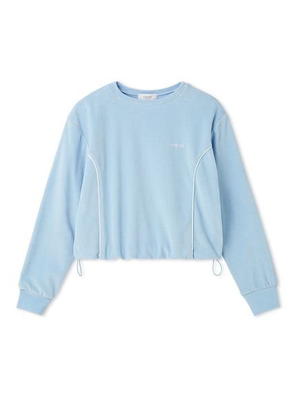 【エミ/emmi】のパイピングデザインベロアトップス インテリア・キッズ・メンズ・レディースファッション・服の通販 founy(ファニー) 　ファッション　Fashion　レディースファッション　Fashion for Women　トップス・カットソー　Cut & Sew Tops　ベロアトップス　Velour Tops / Velvet-Look Items　スマート　Smart, Elegant　ベロア　Velour, Soft Velvet　リラックス　Relax, Relaxed Fit　エレガント 上品　Elegant　長袖　Long Sleeve, Full Sleeve　LBLU[081]|ID: prp329100004744439 ipo3291000000034292096