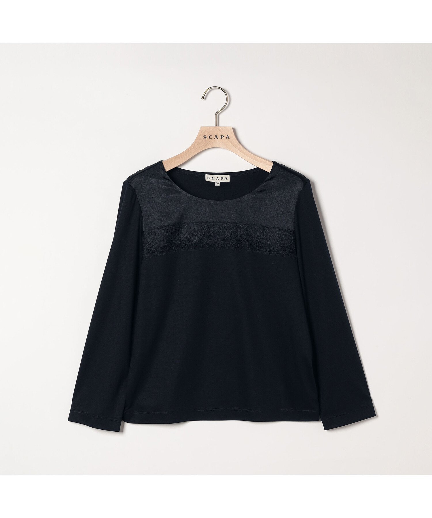 【スキャパ/SCAPA】のレースコンビジャージ長袖カットソー 人気、トレンドファッション・服の通販 founy(ファニー)  ファッション Fashion レディースファッション Fashion for Women トップス・カットソー Cut & Sew Tops カットソー・ベーシックTシャツ Cut-and-Sewn Tops / Stretch Tees & Basics エレガント 上品 Elegant カットソー Cut and Sewn Top シンプル Simple, Minimal スタイリッシュ Stylish, Fashionable フロント Front, Front Design ボトム Bottoms, Lower Wear ミックス Mix, Mixed Style レース Lace, Lace Fabric 長袖 Long Sleeve, Full Sleeve  other-1|ID: prp329100004744450 ipo3291000000034292156