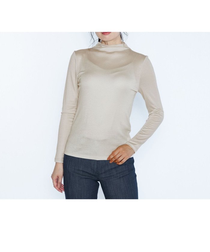 【スキャパ/SCAPA】のブライトジャージ長袖カットソー インテリア・キッズ・メンズ・レディースファッション・服の通販 founy(ファニー) https://founy.com/ ファッション Fashion レディースファッション Fashion for Women トップス・カットソー Cut & Sew Tops カットソー・ベーシックTシャツ Cut-and-Sewn Tops / Stretch Tees & Basics なめらか Smooth, Silky Texture カットソー Cut and Sewn Top シンプル Simple, Minimal ジャケット Jacket, Outerwear トレンド Trend, Trending Now ボトム Bottoms, Lower Wear ボトルネック Bottle Neck, Mock Neck 長袖 Long Sleeve, Full Sleeve |ID: prp329100004744461 ipo3291000000034292259