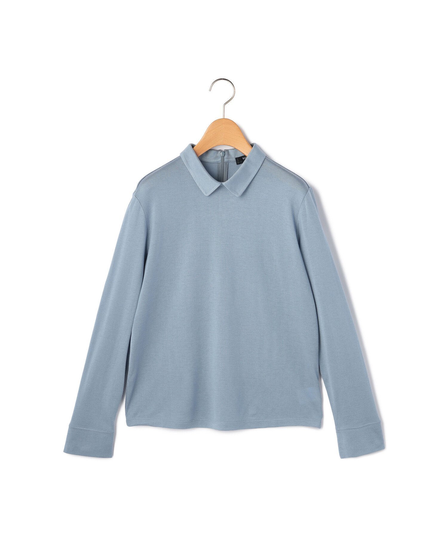 【キース/KEITH】の【Lサイズ】ジーケリー天竺カットソー インテリア・キッズ・メンズ・レディースファッション・服の通販 founy(ファニー) 　ファッション　Fashion　レディースファッション　Fashion for Women　トップス・カットソー　Cut & Sew Tops　カットソー・ベーシックTシャツ　Cut-and-Sewn Tops / Stretch Tees & Basics　エレガント 上品　Elegant　カットソー　Cut and Sewn Top　シンプル　Simple, Minimal　フロント　Front, Front Design　ボトム　Bottoms, Lower Wear　長袖　Long Sleeve, Full Sleeve　ブルー|ID: prp329100004744469 ipo3291000000034292315