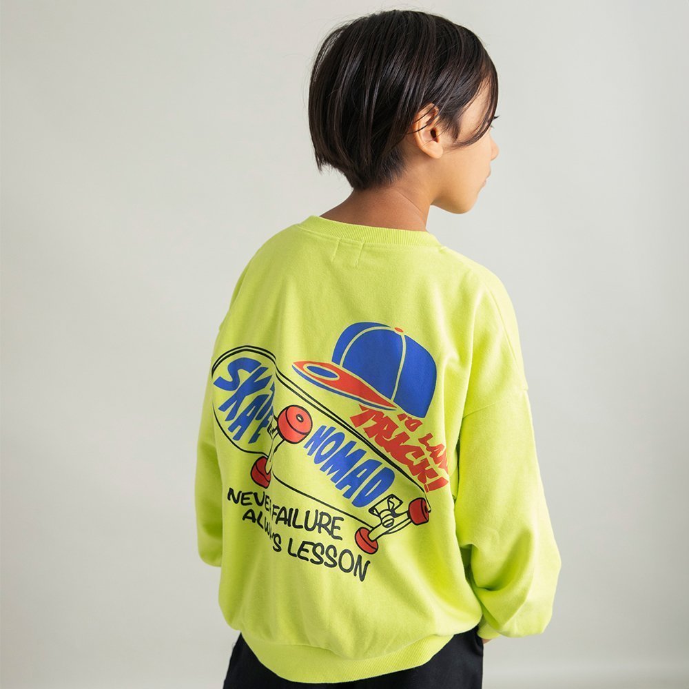 【ブランシェス/branshes / KIDS】の【DRC】アソートグラフィック裏毛BIGトレーナー インテリア・キッズ・メンズ・レディースファッション・服の通販 founy(ファニー) 　ファッション　Fashion　キッズファッション　Fashion for Kids　トレーナー　Sweatshirt, Trainer　ビッグ　Big, Oversized　ボーイズ　Boyish, Boy Style　A/W・秋冬　Autumn/Winter　プチプライス・低価格　Affordable / Budget Price　おすすめ　Recommended / Our Picks　65_ライム|ID: prp329100004744538 ipo3291000000034625135