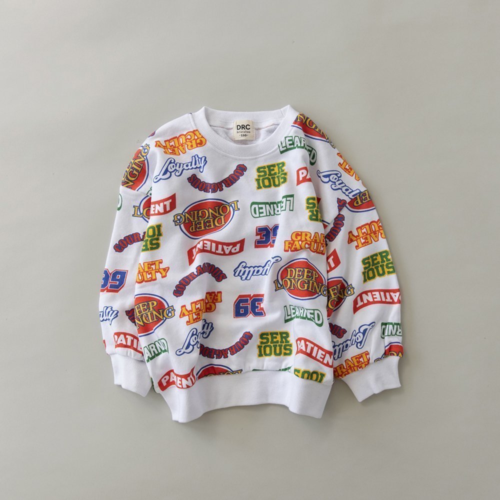 【ブランシェス/branshes / KIDS】の【DRC】アソートグラフィック裏毛BIGトレーナー インテリア・キッズ・メンズ・レディースファッション・服の通販 founy(ファニー) 　ファッション　Fashion　キッズファッション　Fashion for Kids　トレーナー　Sweatshirt, Trainer　ビッグ　Big, Oversized　ボーイズ　Boyish, Boy Style　A/W・秋冬　Autumn/Winter　プチプライス・低価格　Affordable / Budget Price　おすすめ　Recommended / Our Picks　93_ホワイト_ロゴ総柄|ID: prp329100004744538 ipo3291000000034625141