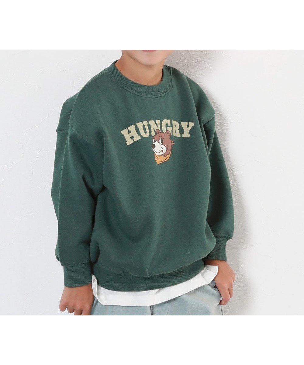 【デビロック/devirock / KIDS】のデビラボ プリント 裏起毛 BOXシルエット トレーナー トレーナー トップス 25AW インテリア・キッズ・メンズ・レディースファッション・服の通販 founy(ファニー) ファッション Fashion キッズファッション Fashion for Kids トップス・カットソー Cut & Sew Tops トレンド Trend, Trending Now トレーナー Sweatshirt, Trainer プリント Print, Printed Pattern おすすめ Recommended / Our Picks 2025年 2025 2025-2026秋冬・A/W Autumn/Winter 2025–26 AW25–26 003-ベア-ボトルグリーン|ID: prp329100004744567 ipo3291000000034293938
