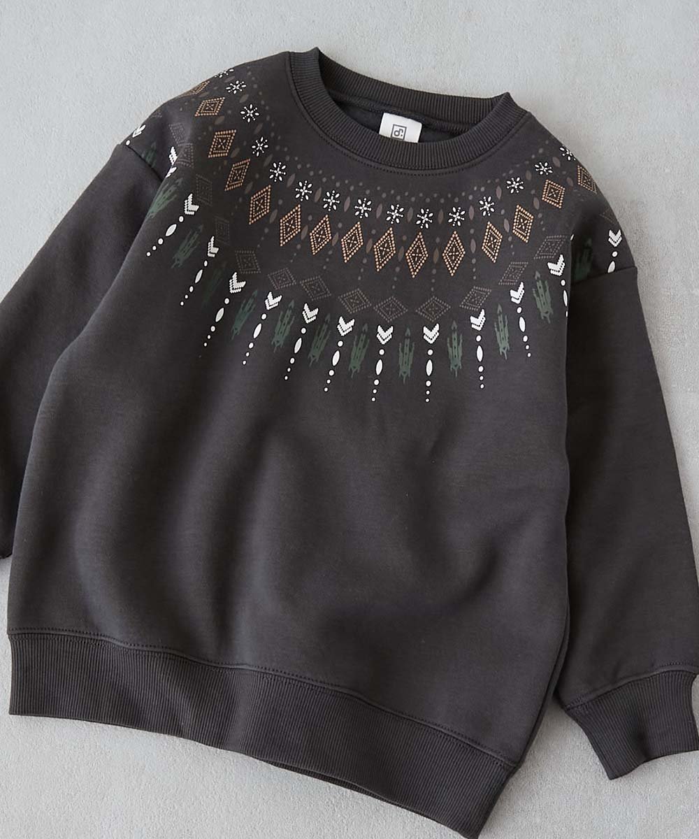 【デビロック/devirock / KIDS】のデビラボ プリント 裏起毛 BOXシルエット トレーナー トレーナー トップス 25AW インテリア・キッズ・メンズ・レディースファッション・服の通販 founy(ファニー) ファッション Fashion キッズファッション Fashion for Kids トップス・カットソー Cut & Sew Tops トレンド Trend, Trending Now トレーナー Sweatshirt, Trainer プリント Print, Printed Pattern おすすめ Recommended / Our Picks 2025年 2025 2025-2026秋冬・A/W Autumn/Winter 2025–26 AW25–26 008-ノルディック-スミクロ|ID: prp329100004744567 ipo3291000000034293946