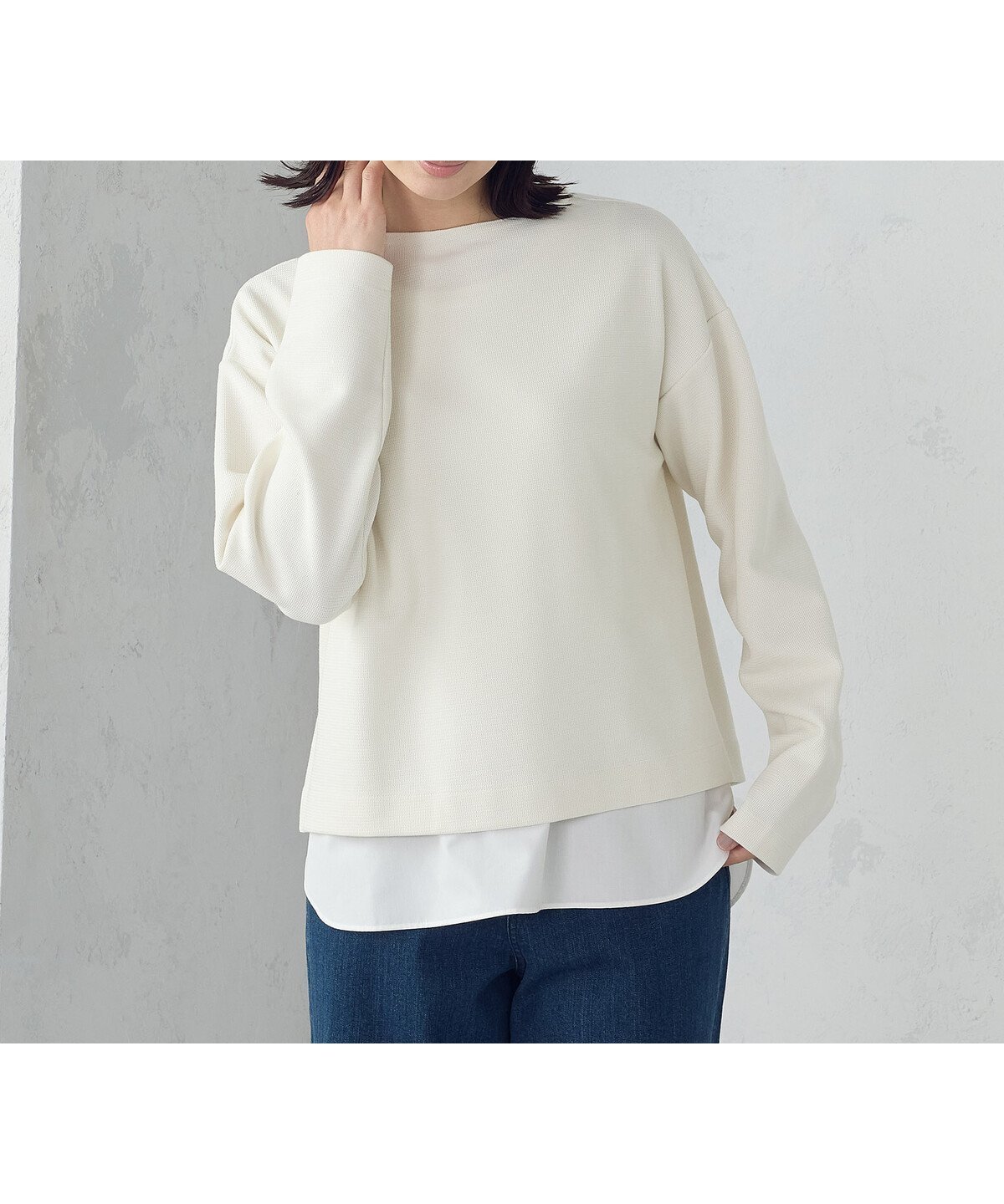 【コムサイズム/COMME CA ISM】の【セットアイテム】ボトルネックカットソー+タンクトップ インテリア・キッズ・メンズ・レディースファッション・服の通販 founy(ファニー) 　ファッション　Fashion　レディースファッション　Fashion for Women　トップス・カットソー　Cut & Sew Tops　カットソー・ベーシックTシャツ　Cut-and-Sewn Tops / Stretch Tees & Basics　インナー　Innerwear　コンビ　Combo, Combination Style　スリット　Slit, Slit Detail　タンク　Tank Top, Sleeveless Top　ダブル　Double, Double-Breasted　ドッキング　Docking, Mixed Material　フェイス　Face, Facial Design　ヘムライン　Hemline, Bottom Cut　ボトルネック　Bottle Neck, Mock Neck　ラウンド　Round, Round Neck　エレガント 上品　Elegant　アイボリー|ID: prp329100004744795 ipo3291000000034296602