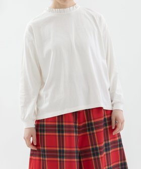 【プードゥドゥ/POU DOU DOU】のUSコットン天竺フリル衿カットソー 人気、トレンドファッション・服の通販 founy(ファニー) ファッション Fashion レディースファッション Fashion for Women トップス・カットソー Cut & Sew Tops カットソー・ベーシックTシャツ Cut-and-Sewn Tops / Stretch Tees & Basics おすすめ Recommended / Our Picks インナー Innerwear カットソー Cut and Sewn Top シンプル Simple, Minimal スマート Smart, Elegant フォルム Silhouette, Form フリル Frill, Ruffle リラックス Relax, Relaxed Fit |ID:prp329100004744802