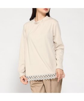 【クロコダイル/CROCODILE】のレース裾 ハイネック プルオーバー 人気、トレンドファッション・服の通販 founy(ファニー) ファッション Fashion レディースファッション Fashion for Women トップス・カットソー Cut & Sew Tops カジュアルプルオーバー・ニットトップス Pullovers & Knit Tops / Casual Pullovers シンプル Simple, Minimal ハイネック High Neck, Mock Neck レース Lace, Lace Fabric エレガント 上品 Elegant |ID:prp329100004744815