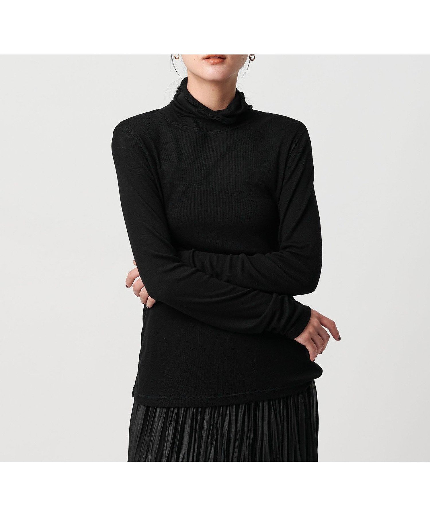 【ビューティ&ユース ユナイテッドアローズ/BEAUTY&YOUTH / UNITED ARROWS】のセルロースブレンドテレコ タートルネックカットソー インテリア・キッズ・メンズ・レディースファッション・服の通販 founy(ファニー) ファッション Fashion レディースファッション Fashion for Women トップス・カットソー Cut & Sew Tops カットソー・ベーシックTシャツ Cut-and-Sewn Tops / Stretch Tees & Basics タートルネック・ハイネックトップス Turtlenecks & High-Neck Tops インナー Innerwear シアー Sheer, See-Through ジャケット Jacket, Outerwear スウェット / スエット Sweatshirt, Sweatwear タートルネック Turtleneck, High Neck フィット Fit, Slim Fit 羽織 Haori, Light Jacket 防寒 Cold Protection, Winter-Ready A/W・秋冬 Autumn/Winter BLACK|ID: prp329100004744819 ipo3291000000034847386