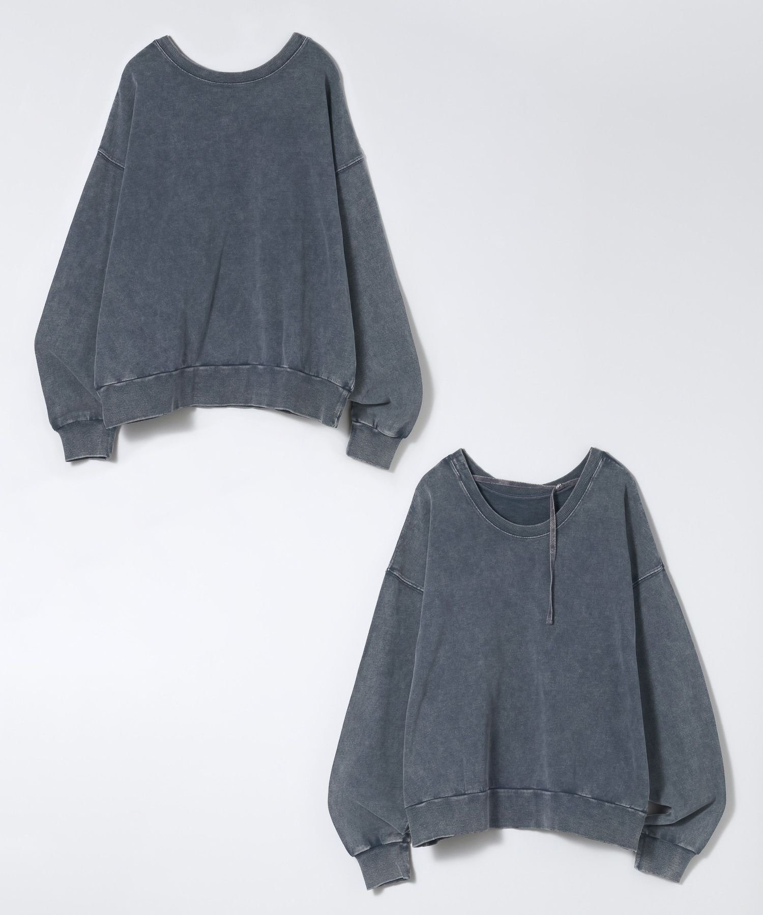【ジーナシス/JEANASiS】のWEB限定/バックオープンブリーチプルオーバー インテリア・キッズ・メンズ・レディースファッション・服の通販 founy(ファニー)  ファッション Fashion レディースファッション Fashion for Women トップス・カットソー Cut & Sew Tops カジュアルプルオーバー・ニットトップス Pullovers & Knit Tops / Casual Pullovers バッグ Bags おすすめ Recommended / Our Picks カットソー Cut and Sewn Top フレア Flare, Flared ブリーチ Bleach, Washed Finish ロング Long, Long-Length ワイド Wide, Wide Fit 長袖 Long Sleeve, Full Sleeve ブルー系その他|ID: prp329100004744855 ipo3291000000034297348