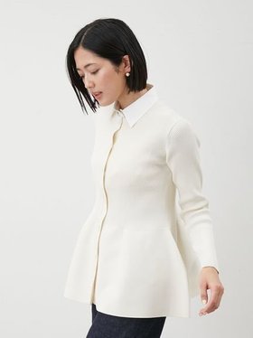 【ミラオーウェン/Mila Owen】の2way襟付きペプラムニットトップス 人気、トレンドファッション・服の通販 founy(ファニー) ファッション Fashion レディースファッション Fashion for Women トップス・カットソー Cut & Sew Tops ニット Knit Tops & Sweaters エレガント 上品 Elegant オケージョン Occasion Wear カーディガン Cardigan, Knitwear スマート Smart, Elegant 人気 Popular, Best Seller フロント Front, Front Design ペプラム Peplum, Flared Hem モノトーン Monotone, Black and White |ID:prp329100004744894