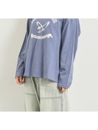 【サマンサモスモス/Samansa Mos2】の柄アソートフロッキープリントロングTシャツ 人気、トレンドファッション・服の通販 founy(ファニー) ファッション Fashion レディースファッション Fashion for Women トップス・カットソー Cut & Sew Tops シャツ・ブラウス・オフィスカジュアル Elegant Blouses & Button-Ups ロングTシャツ・Tシャツ Longline T-Shirts & Tees シンプル Simple, Minimal ジャケット Jacket, Outerwear デニム Denim, Jeans Material プリント Print, Printed Pattern ロング Long, Long-Length thumbnail ネイビー|ID: prp329100004744903 ipo3291000000034412419