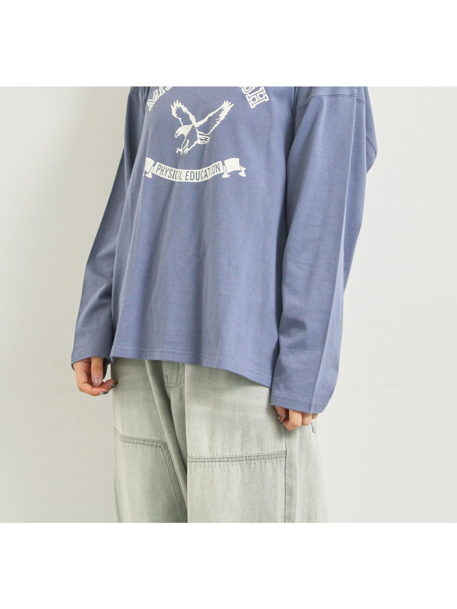 【サマンサモスモス/Samansa Mos2】の柄アソートフロッキープリントロングTシャツ インテリア・キッズ・メンズ・レディースファッション・服の通販 founy(ファニー) ファッション Fashion レディースファッション Fashion for Women トップス・カットソー Cut & Sew Tops シャツ・ブラウス・オフィスカジュアル Elegant Blouses & Button-Ups ロングTシャツ・Tシャツ Longline T-Shirts & Tees シンプル Simple, Minimal ジャケット Jacket, Outerwear デニム Denim, Jeans Material プリント Print, Printed Pattern ロング Long, Long-Length ネイビー|ID: prp329100004744903 ipo3291000000034412419