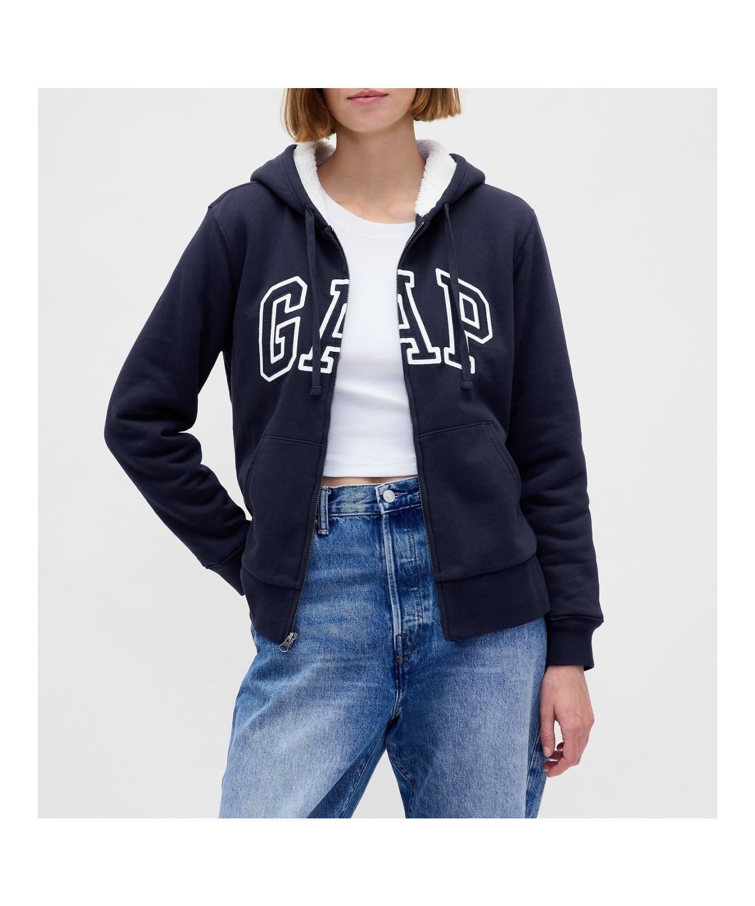 【ギャップ/GAP】のリラックスフィット GAPロゴ 裏ボア ジップアップパーカー インテリア・キッズ・メンズ・レディースファッション・服の通販 founy(ファニー)  ファッション Fashion レディースファッション Fashion for Women トップス・カットソー Cut & Sew Tops レディースパーカー・カジュアルフーディー Casual Hoodies & Sweatshirts デニム Denim, Jeans Material フィット Fit, Slim Fit リラックス Relax, Relaxed Fit NAVY_UNIFORM|ID: prp329100004744929 ipo3291000000034371838