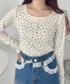【アウトフィッター ラボ/Outfitter lab】のレースフラワーヘンリーネックトップス アイボリー|ID: prp329100004744941 ipo3291000000034298866