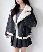 【イング/INGNI】のエコムートンフライトジャケット クロ/アイボリー|ID: prp329100004744949 ipo3291000000034538792