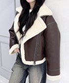 【イング/INGNI】のエコムートンフライトジャケット ブラウン/ベージュ|ID: prp329100004744949 ipo3291000000034538794