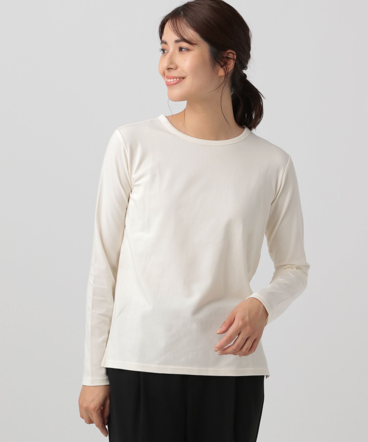 【エルーラ/Elura】のジンジャーモイストクループルオーバー/133671 インテリア・キッズ・メンズ・レディースファッション・服の通販 founy(ファニー)  ファッション Fashion レディースファッション Fashion for Women トップス・カットソー Cut & Sew Tops カジュアルプルオーバー・ニットトップス Pullovers & Knit Tops / Casual Pullovers インナー Innerwear シアー Sheer, See-Through 冬 Winter / This Winter ホワイト02|ID: prp329100004744983 ipo3291000000034299436