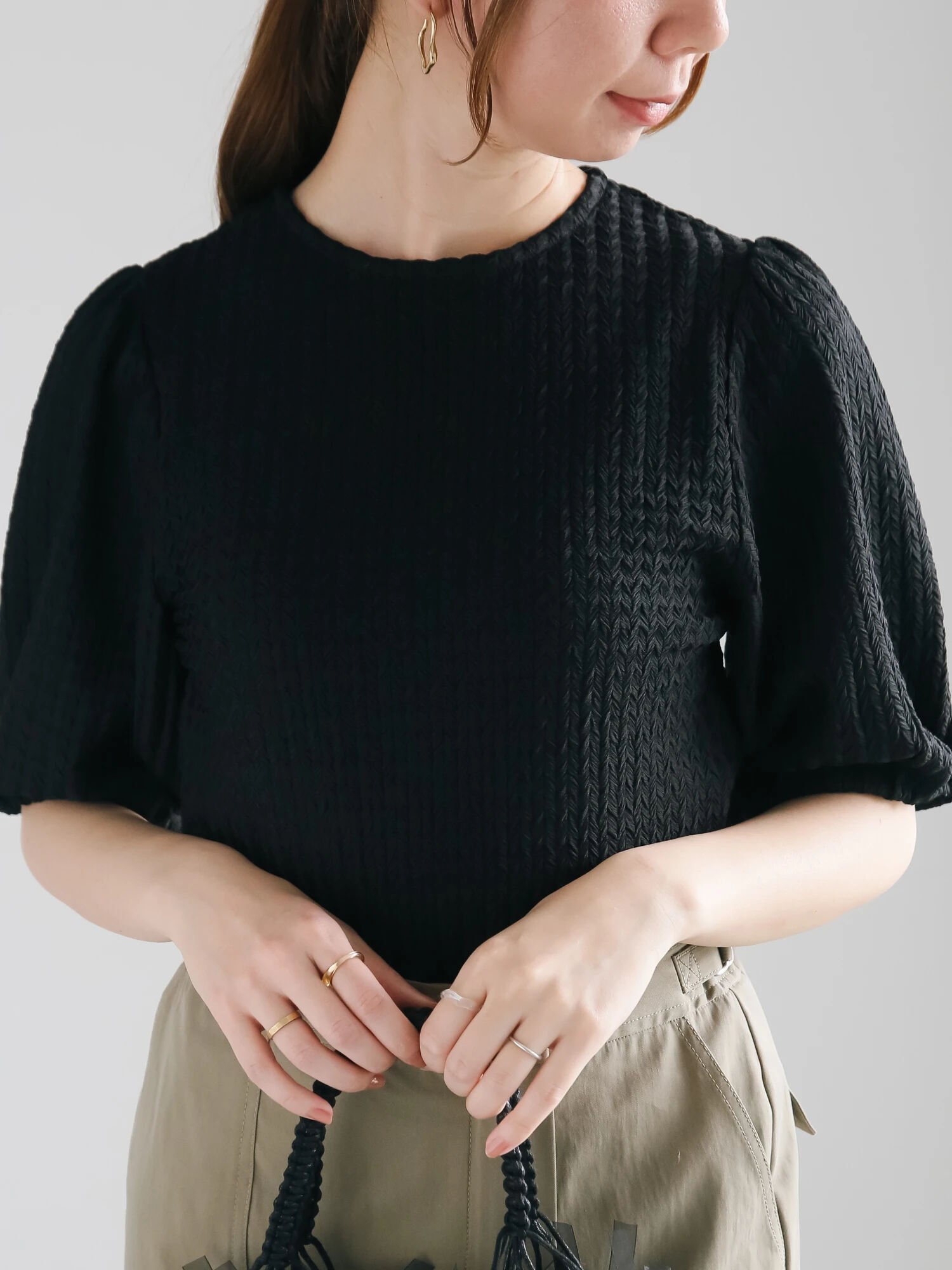 【テチチ/Te chichi】のジャガードボリュームスリーブプルオーバー インテリア・キッズ・メンズ・レディースファッション・服の通販 founy(ファニー) 　ファッション　Fashion　レディースファッション　Fashion for Women　トップス・カットソー　Cut & Sew Tops　カジュアルプルオーバー・ニットトップス　Pullovers & Knit Tops / Casual Pullovers　ボリューム袖・フリルスリーブブラウス　Voluminous & Ruffle Sleeves / Puffy Sleeve Tops　カットジャガード　Cut Jacquard　ジャカード／ジャガード　Jacquard, Woven Pattern　トレンド　Trend, Trending Now　バルーン　Balloon, Balloon Silhouette　ブラック|ID: prp329100004744988 ipo3291000000034299506