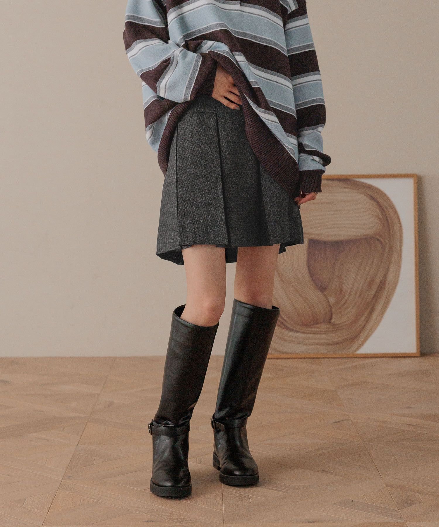 【ローリーズファーム/LOWRYS FARM】のラナテックプリーツミニスカート インテリア・キッズ・メンズ・レディースファッション・服の通販 founy(ファニー) ファッション Fashion レディースファッション Fashion for Women スカート Skirts ミニスカート Mini Skirts おすすめ Recommended / Our Picks セットアップ Set-Up, Coordinated Outfit チェック Check, Plaid, Tartan トレンド Trend, Trending Now ブルゾン Blouson, Bomber Jacket プリーツ Pleats, Pleated ボックス Boxy, Box Shape エレガント 上品 Elegant 無地 Plain, Solid Color チャコールグレー|ID: prp329100004745017 ipo3291000000034549056