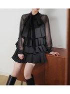 【スナイデル/SNIDEL】のティアードラッフルミニドレス BLK[009]|ID:prp329100004745080