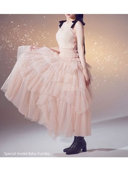 【スナイデル/SNIDEL】のチュールティアードボリュームドレス インテリア・キッズ・メンズ・レディースファッション・服の通販 founy(ファニー) 　ファッション　Fashion　レディースファッション　Fashion for Women　ワンピース　Dresses　フォーマル・パーティードレス・結婚式用ドレス　Elegant & Casual Dresses　インナー　Innerwear　エレガント 上品　Elegant　キャミソール　Camisole, Spaghetti Strap Top　シアー　Sheer, See-Through　シャーリング　Shirring, Ruched　スペシャル　Special, Limited Edition　スリット　Slit, Slit Detail　チュール　Tulip, Tulip Motif　ドレス　Dress, One-Piece　フィット　Fit, Slim Fit　フリル　Frill, Ruffle　フロント　Front, Front Design　ベロア　Velour, Soft Velvet　ランダム　Random, Irregular　リボン　Ribbon, Bow　ロマンティック　Romantic, Feminine Style　おすすめ　Recommended / Our Picks　ホリデーシーズン　Holiday Season　PBEG[036]|ID: prp329100004745081 ipo3291000000034300527