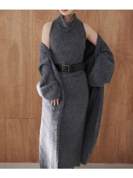 【スナイデル/SNIDEL】の【HIGH QUALITY】メリノウールアメスリニットワンピース インテリア・キッズ・メンズ・レディースファッション・服の通販 founy(ファニー) 　ファッション　Fashion　レディースファッション　Fashion for Women　ワンピース　Dresses　ニットワンピース　Knit Dresses　ウェーブ　Wavy Pattern　スペシャル　Special, Limited Edition　ドレープ　Drape, Draping Fabric　フィット　Fit, Slim Fit　リュクス　Luxury, Elegant, High-End, Chic　おすすめ　Recommended / Our Picks　CGRY[007]|ID: prp329100004745084 ipo3291000000034300562