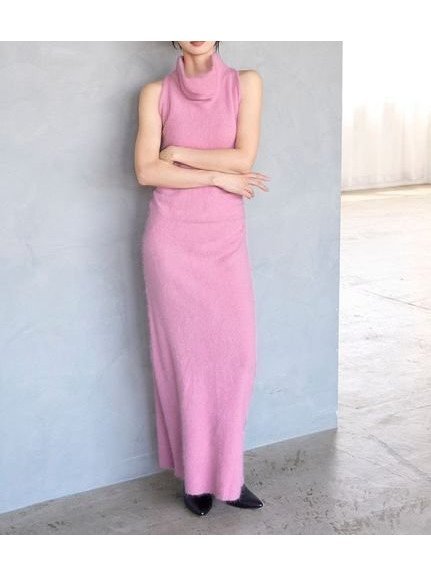 【スナイデル/SNIDEL】の【HIGH QUALITY】メリノウールアメスリニットワンピース インテリア・キッズ・メンズ・レディースファッション・服の通販 founy(ファニー) 　ファッション　Fashion　レディースファッション　Fashion for Women　ワンピース　Dresses　ニットワンピース　Knit Dresses　ウェーブ　Wavy Pattern　スペシャル　Special, Limited Edition　ドレープ　Drape, Draping Fabric　フィット　Fit, Slim Fit　リュクス　Luxury, Elegant, High-End, Chic　おすすめ　Recommended / Our Picks　PNK[066]|ID: prp329100004745084 ipo3291000000034300565