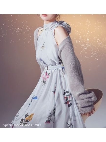 【スナイデル/SNIDEL】のSustainableフラワーモチーフワンピース×ボレロセット インテリア・キッズ・メンズ・レディースファッション・服の通販 founy(ファニー) 　ファッション　Fashion　レディースファッション　Fashion for Women　アウター　Coat / Outerwear Collection　ボレロ・ショート丈ジャケット / ドレス羽織りに　Boleros & Short Jackets　ウェーブ　Wavy Pattern　エレガント 上品　Elegant　今季　This Season, Current Season　シルク　Silk, 100% Silk　シンプル　Simple, Minimal　スマート　Smart, Elegant　トレンド　Trend, Trending Now　フラワー　Flower, Floral　フロント　Front, Front Design　ボレロ　Bolero, Short Cardigan　モチーフ　Motif, Design Theme　リボン　Ribbon, Bow　ループ　Loop, Loop Knit　ロング　Long, Long-Length　おすすめ　Recommended / Our Picks　LGRY[005]|ID: prp329100004745088 ipo3291000000034300587