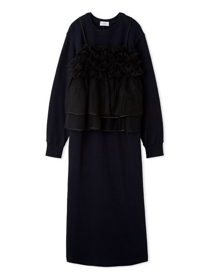 【エミ/emmi】の【セットアイテム】チュールビスチェ×裏毛ワンピースセット インテリア・キッズ・メンズ・レディースファッション・服の通販 founy(ファニー) 　ファッション　Fashion　レディースファッション　Fashion for Women　ワンピース　Dresses　スマート　Smart, Elegant　チュール　Tulip, Tulip Motif　ビスチェ　Bustier, Corset Top　ポケット　Pocket, Pocket Detail　NVY[089]|ID: prp329100004745091 ipo3291000000034300622