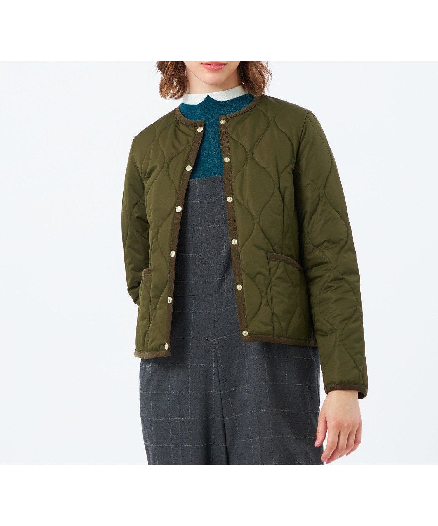 【マッキントッシュ フィロソフィー/MACKINTOSH PHILOSOPHY】の【WEB 一部店舗限定】キルティングショート インテリア・キッズ・メンズ・レディースファッション・服の通販 founy(ファニー) 　ファッション　Fashion　レディースファッション　Fashion for Women　おすすめ　Recommended / Our Picks　キルティング　Quilted, Quilting　コンパクト　Compact, Small Size　コーティング　Coating, Coated Finish　コーデュロイ　Corduroy, Cord Fabric　ショート　Short, Short Length　シンプル　Simple, Minimal　タフタ　Taffeta, Structured Fabric　ドット　Polka Dot, Dot Pattern　バランス　Balance, Style Balance　パイピング　Piping, Trim Design　冬　Winter / This Winter　秋　Autumn　カーキ|ID: prp329100004745092 ipo3291000000034300626