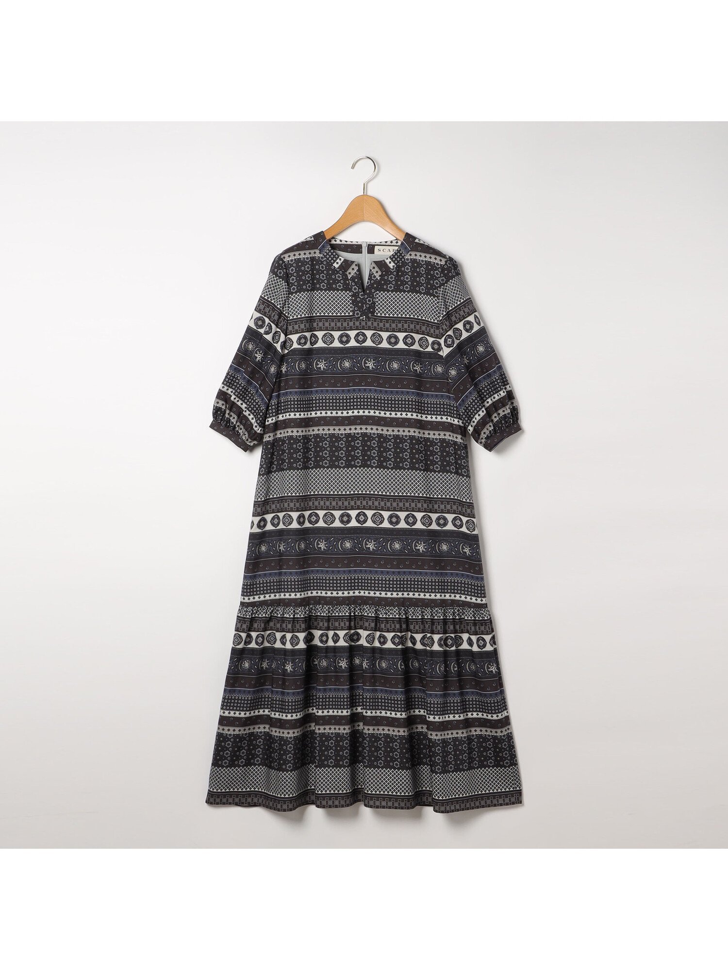 【スキャパ/SCAPA】のコモンサラサボーダーワンピース インテリア・キッズ・メンズ・レディースファッション・服の通販 founy(ファニー)  ファッション Fashion レディースファッション Fashion for Women ワンピース Dresses バランス Balance, Style Balance ボーダー Border, Stripe ネイビー|ID: prp329100004745099 ipo3291000000034300667