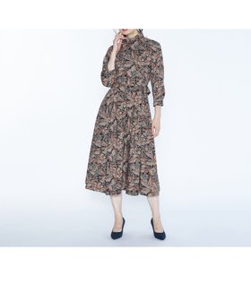【スキャパ/SCAPA】のリバティペーズリー長袖ワンピース 人気、トレンドファッション・服の通販 founy(ファニー) ファッション Fashion レディースファッション Fashion for Women ワンピース Dresses エレガント 上品 Elegant オリエンタル Oriental Pattern ジップ Zip, Zipper スタンド Stand Collar, Upright Stand 長袖 Long Sleeve, Full Sleeve |ID:prp329100004745113