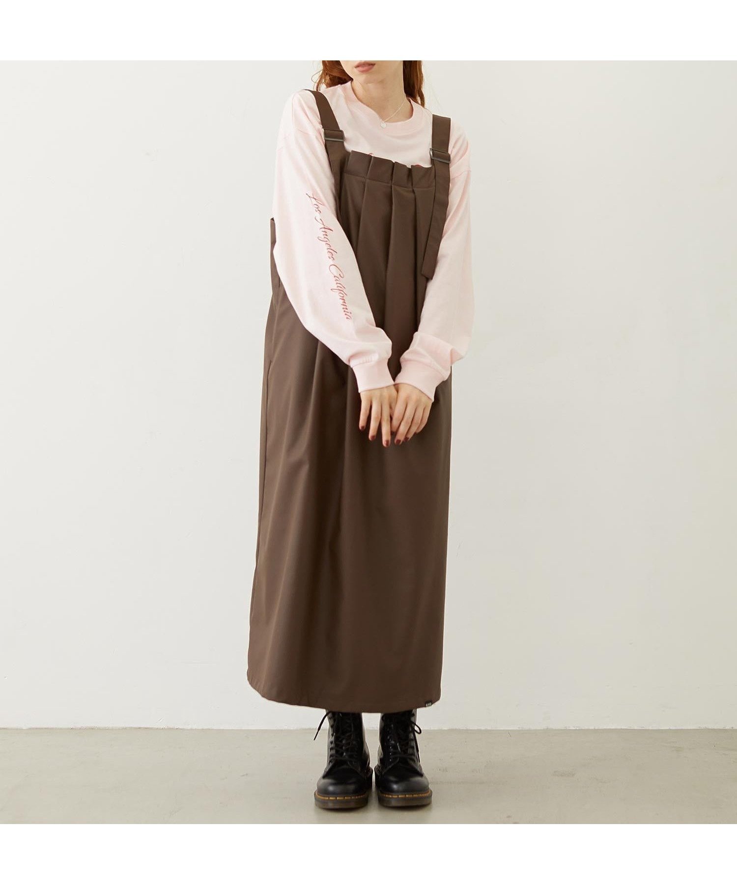 【ミルクフェド/MILKFED.】のMILKFED./FAUX LEATHER TUCK DRESS インテリア・キッズ・メンズ・レディースファッション・服の通販 founy(ファニー) 　ファッション　Fashion　レディースファッション　Fashion for Women　ワンピース　Dresses　フォーマル・パーティードレス・結婚式用ドレス　Elegant & Casual Dresses　BROWN|ID: prp329100004745123 ipo3291000000034300871