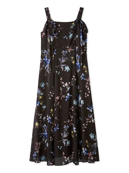 【フレイ アイディー/FRAY I.D】の【限定カラー・00サイズ】リボンディテールフローラルワンピース インテリア・キッズ・メンズ・レディースファッション・服の通販 founy(ファニー) 　ファッション　Fashion　レディースファッション　Fashion for Women　ワンピース　Dresses　秋　Autumn　コレクション　Collection, Seasonal Line　サテン　Satin, Glossy Fabric　シンプル　Simple, Minimal　スマート　Smart, Elegant　ドット　Polka Dot, Dot Pattern　ビッグ　Big, Oversized　フレア　Flare, Flared　リボン　Ribbon, Bow　エレガント 上品　Elegant　BRW[058]|ID: prp329100004745146 ipo3291000000034301215