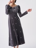 【セルフォード/CELFORD】の花柄刺繍ベロアワンピース 人気、トレンドファッション・服の通販 founy(ファニー) ファッション Fashion レディースファッション Fashion for Women ワンピース Dresses ギャザー Gathered, Ruffled ストレッチ Stretch, Stretchy Fabric スパンコール Sequins, Sequin Embellishment スマート Smart, Elegant ベロア Velour, Soft Velvet ホリデーシーズン Holiday Season thumbnail GRY[006]|ID: prp329100004745150 ipo3291000000034301261