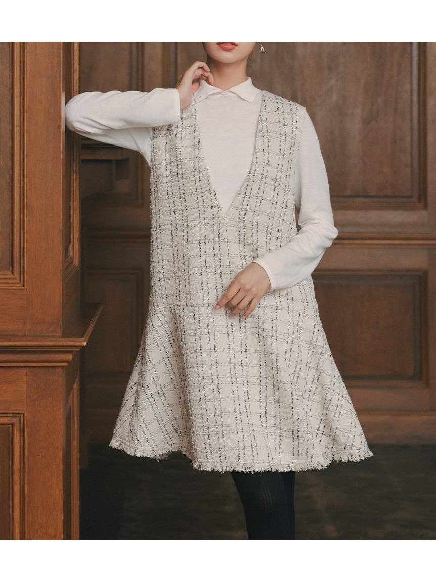 【セルフォード/CELFORD】のジャンスカセットアップ 人気、トレンドファッション・服の通販 founy(ファニー) 　ファッション　Fashion　レディースファッション　Fashion for Women　セットアップ　Matching Sets　おすすめ　Recommended / Our Picks　ジャンスカ　Jumper Skirt, Pinafore Dress　スマート　Smart, Elegant　タートルネック　Turtleneck, High Neck　ツイード　Twill, Twill Weave　フレアースカート　Flared Skirt, A-Line Skirt　 other-1|ID: prp329100004745152 ipo3291000000034832134