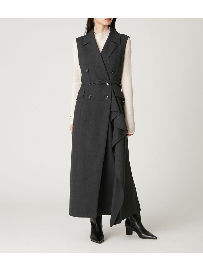 【フレイ アイディー/FRAY I.D】のダブルブレストアシメデザインワンピース インテリア・キッズ・メンズ・レディースファッション・服の通販 founy(ファニー) 　ファッション　Fashion　レディースファッション　Fashion for Women　ワンピース　Dresses　おすすめ　Recommended / Our Picks　アシンメトリー　Asymmetrical Style　クラシカル　Classical, Vintage-Inspired　スタイリッシュ　Stylish, Fashionable　スマート　Smart, Elegant　タートルネック　Turtleneck, High Neck　ダブル　Double, Double-Breasted　フレア　Flare, Flared　ポケット　Pocket, Pocket Detail　エレガント 上品　Elegant　人気　Popular, Best Seller　今季　This Season, Current Season　定番　Standard, Basic Item　CGRY[007]|ID: prp329100004745163 ipo3291000000034301362