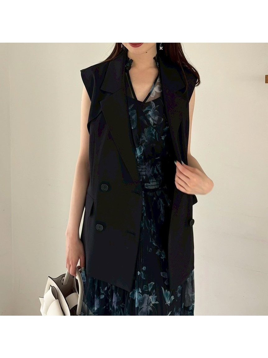 【フレイ アイディー/FRAY I.D】のトレンチライクジレ インテリア・キッズ・メンズ・レディースファッション・服の通販 founy(ファニー) 　ファッション　Fashion　レディースファッション　Fashion for Women　アウター　Coat / Outerwear Collection　トップス・カットソー　Cut & Sew Tops　ベスト&ジレ / 重ね着スタイル　Vests & Gilets　スタイリッシュ　Stylish, Fashionable　スマート　Smart, Elegant　セットアップ　Set-Up, Coordinated Outfit　トレンド　Trend, Trending Now　パッチ　Patch, Appliqué　ベスト　Vest, Waistcoat　ボックス　Boxy, Box Shape　エレガント 上品　Elegant　BLK[009]|ID: prp329100004745217 ipo3291000000034728938