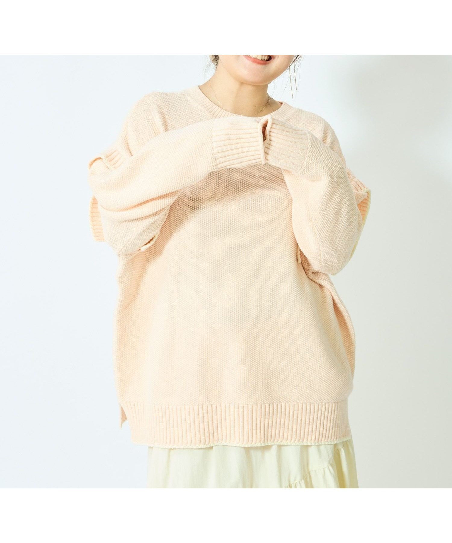 【ローリーズファーム/LOWRYS FARM】の2WAYハイショクステッチプルオーバー インテリア・キッズ・メンズ・レディースファッション・服の通販 founy(ファニー) 　ファッション　Fashion　レディースファッション　Fashion for Women　トップス・カットソー　Cut & Sew Tops　カジュアルプルオーバー・ニットトップス　Pullovers & Knit Tops / Casual Pullovers　アクリル　Acrylic Material　シンプル　Simple, Minimal　定番　Standard, Basic Item　楽ちん　Easy Fit, Comfortable　A/W・秋冬　Autumn/Winter　WEB限定トモネピンク|ID: prp329100004745230 ipo3291000000034780899