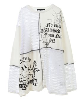 【キャンディストリッパー/Candy Stripper】のDOCKING MESH TOPS 人気、トレンドファッション・服の通販 founy(ファニー) ファッション Fashion レディースファッション Fashion for Women トップス・カットソー Cut & Sew Tops おすすめ Recommended / Our Picks グラフィック Graphic, Graphic Design プリント Print, Printed Pattern メッシュ Mesh, Net Fabric モチーフ Motif, Design Theme リメイク Remake, Reconstructed |ID:prp329100004745298