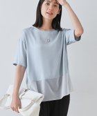 【インディヴィ/INDIVI】の【洗える】裾シアー半袖トップス サックスブルー|ID: prp329100004745326 ipo3291000000034303713