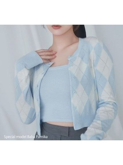 【スナイデル/SNIDEL】のアーガイルニットアンサンブル インテリア・キッズ・メンズ・レディースファッション・服の通販 founy(ファニー) 　ファッション　Fashion　レディースファッション　Fashion for Women　トップス・カットソー　Cut & Sew Tops　ニット　Knit Tops & Sweaters　アンサンブルニット　Knit Ensembles & Twin Sets　アンサンブル　Ensemble Set　ウェーブ　Wavy Pattern　エレガント 上品　Elegant　カーディガン　Cardigan, Knitwear　コンパクト　Compact, Small Size　今季　This Season, Current Season　シンプル　Simple, Minimal　ストレート　Straight, Straight Cut　スマート　Smart, Elegant　タンク　Tank Top, Sleeveless Top　トレンド　Trend, Trending Now　バランス　Balance, Style Balance　フィット　Fit, Slim Fit　おすすめ　Recommended / Our Picks　LBLU[081]|ID: prp329100004745457 ipo3291000000034305733