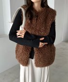 【アンドミー/andme】のシープ風 ファー ベスト ブラウン|ID: prp329100004745488 ipo3291000000034725695