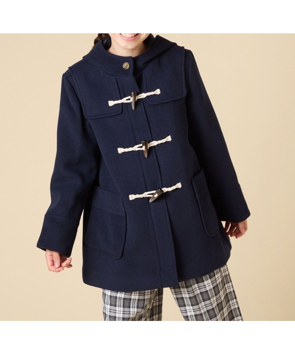 【アー ヴェー ヴェー/a.v.v / KIDS】の100-160 【アウター人気NO.1】【選べる5色展開/お家で洗える】ライトフェイクウールダッフルコート インテリア・キッズ・メンズ・レディースファッション・服の通販 founy(ファニー) 　ファッション　Fashion　キッズファッション　Fashion for Kids　アウター　Coat Outerwear /Kids　洗える　Machine Washable　シンプル　Simple, Minimal　ダッフルコート　Duffle Coat, Toggle Coat　チェック　Check, Plaid, Tartan　トレンド　Trend, Trending Now　定番　Standard, Basic Item　人気　Popular, Best Seller　フォーマル　Formal, Dressy　フロント　Front, Front Design　ボトム　Bottoms, Lower Wear　ポケット　Pocket, Pocket Detail　防寒　Cold Protection, Winter-Ready　ミドル　Middle Length, Mid Height　楽ちん　Easy Fit, Comfortable　冬　Winter / This Winter　A/W・秋冬　Autumn/Winter　再入荷　Restock / Back in Stock　おすすめ　Recommended / Our Picks　エレガント 上品　Elegant　ネイビー|ID: prp329100004745521 ipo3291000000034547108