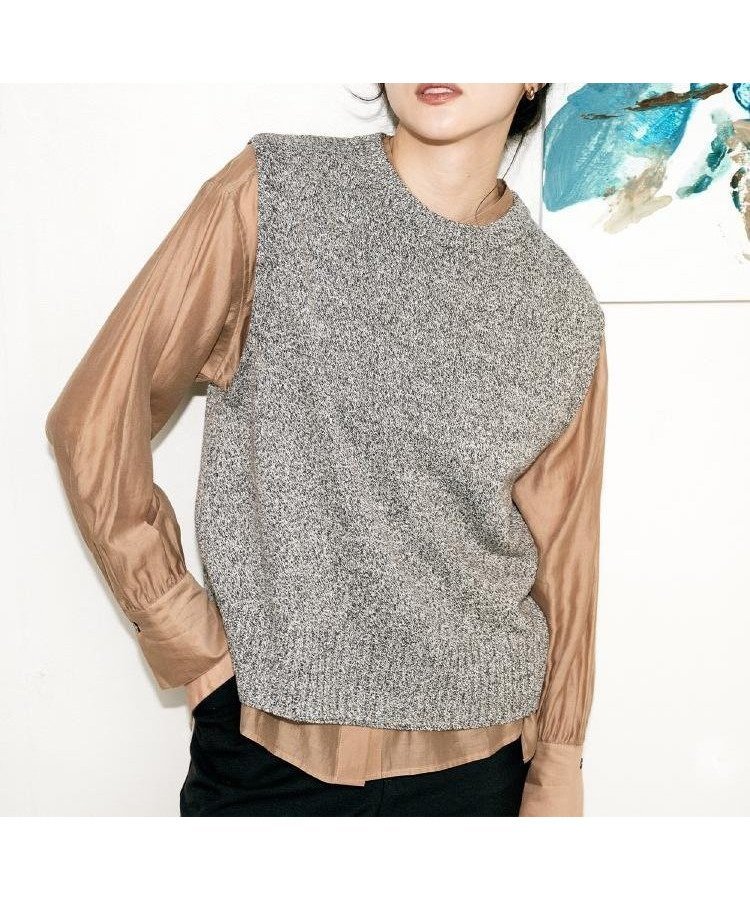 【アンタイトル/UNTITLED】の【重ね着レイヤードに】杢調ニットベスト インテリア・キッズ・メンズ・レディースファッション・服の通販 founy(ファニー)  ファッション Fashion レディースファッション Fashion for Women アウター Coat / Outerwear Collection トップス・カットソー Cut & Sew Tops ニット Knit Tops & Sweaters ベスト&ジレ / 重ね着スタイル Vests & Gilets インナー Innerwear 秋 Autumn シルク Silk, 100% Silk スマート Smart, Elegant ツイード Twill, Twill Weave トレンド Trend, Trending Now 長袖 Long Sleeve, Full Sleeve バランス Balance, Style Balance ベスト Vest, Waistcoat ベーシック Basic, Essential ボトム Bottoms, Lower Wear 半袖 Short Sleeve, Half Sleeve おすすめ Recommended / Our Picks 夏 Summer ブラウン|ID: prp329100004745526 ipo3291000000034307170