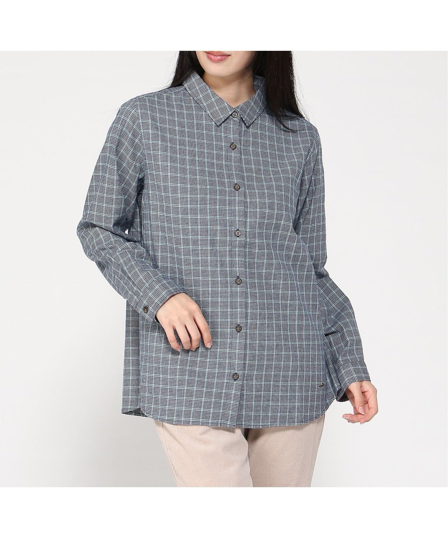 【クロコダイル/CROCODILE】のコットンブレンド チェック柄 ブラウス インテリア・キッズ・メンズ・レディースファッション・服の通販 founy(ファニー)  ファッション Fashion レディースファッション Fashion for Women トップス・カットソー Cut & Sew Tops シャツ・ブラウス・オフィスカジュアル Elegant Blouses & Button-Ups インナー Innerwear ジャケット Jacket, Outerwear チェック Check, Plaid, Tartan 冬 Winter / This Winter ネイビー|ID: prp329100004745828 ipo3291000000034310183
